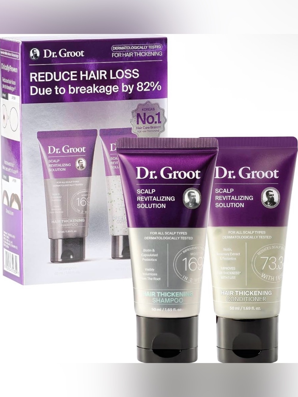 Dr. Groot Hair Thickening Shampoo & Conditioner Travel Set
